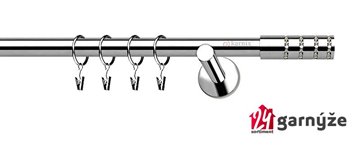 Kovové garnýže jednořadé 19mm - NEO Rosetti crystal nerezové