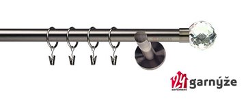 Kovové garnýže jednořadé moderní 19mm - BELUNA crystal antracitové