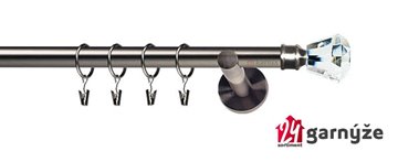 Kovové garnýže jednořadé moderní 19mm - CLAREX crystal antracitové