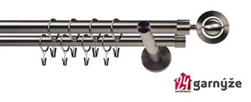 Kovové garnýže dvouřadé 19mm - NEO Alpi antracitové