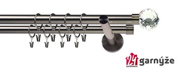 Kovové garnýže dvouřadé 19mm - NEO Beluna crystal antracitové