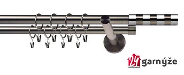 Kovové garnýže dvouřadé 19mm - NEO Etiuda antracitové