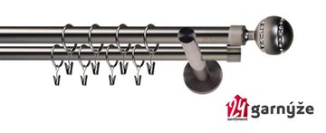 Kovové garnýže dvouřadé 19mm - NEO Pico crystal antracitové