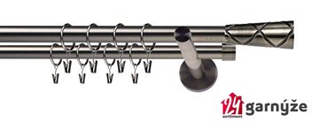 Kovové garnýže dvouřadé 19mm - NEO Pino antracitové