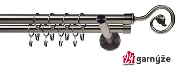 Kovové garnýže dvouřadé 19mm - NEO Spirála antracitové