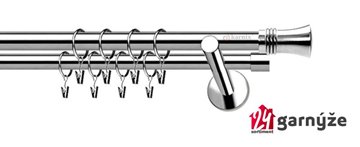 Kovové garnýže dvouřadé 19mm - NEO Capri nerezové