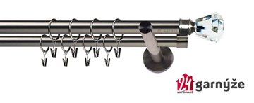 Kovové garnýže dvouřadé 19mm - NEO Clarex crystal nerezové