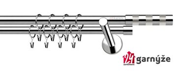 Kovové garnýže dvouřadé 19mm - NEO Etiuda nerezové