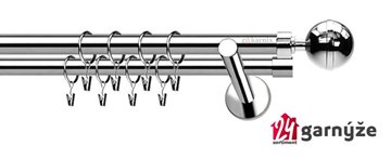 Kovové garnýže dvouřadé 19mm - NEO Koule elegant nerezové