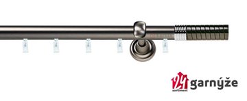 Kovové garnýže jednořadé 19mm - ASPEN MONACO nerezové