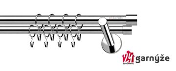 Kovové garnýže dvouřadé 19mm - NEO Luna nerezové