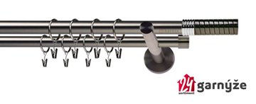 Kovové garnýže dvouřadé 19mm - NEO Optima nerezové