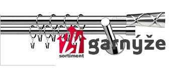 Kovové garnýže dvouřadé 19mm - NEO Pino nerezové