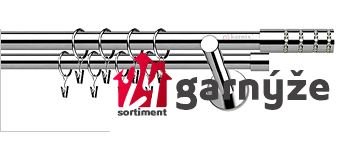 Kovové garnýže dvouřadé 19mm - NEO Rosetti crystal nerezové