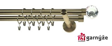 Kovové garnýže dvouřadé 19mm - NEO Beluna crystal mosazné