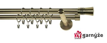 Kovové garnýže dvouřadé 19mm - NEO Capri mosazné