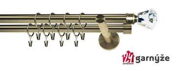 Kovové garnýže dvouřadé 19mm - NEO Clarex crystal mosazné