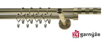 Kovové garnýže dvouřadé 19mm - NEO Etiuda mosazné