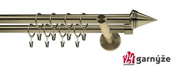 Kovové garnýže dvouřadé 19mm - NEO Kužel mosazné