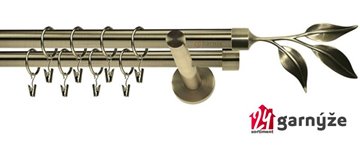 Kovové garnýže dvouřadé 19mm - NEO List mosazné