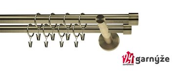 Kovové garnýže dvouřadé 19mm - NEO Luna mosazné