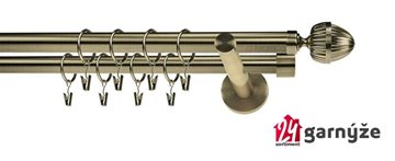 Kovové garnýže dvouřadé 19mm - NEO Milano mosazné