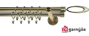 Kovové garnýže dvouřadé 19mm - NEO Mirella mosazné