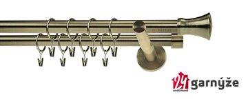 Kovové garnýže dvouřadé 19mm - NEO Monaco mosazné