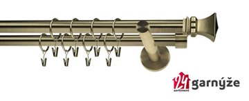 Kovové garnýže dvouřadé 19mm - NEO Orto mosazné