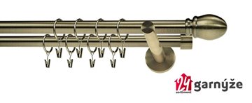 Kovové garnýže dvouřadé 19mm - NEO ovál mosazné