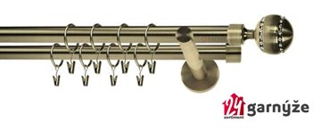 Kovové garnýže dvouřadé 19mm - NEO Pico crystal mosazné