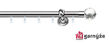Kovové garnýže jednořadé 19mm - ASPEN BELUNA CRYSTAL nerezové