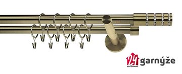 Kovové garnýže dvouřadé 19mm - NEO Rosetti crystal mosazné