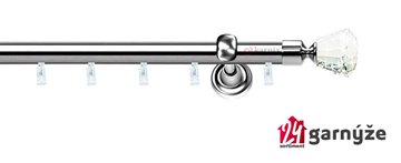 Kovové garnýže jednořadé 19mm - ASPEN CLAREX CRYSTAL nerezové