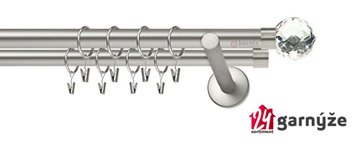 Kovové garnýže dvouřadé 19mm - NEO Beluna crystal chromové