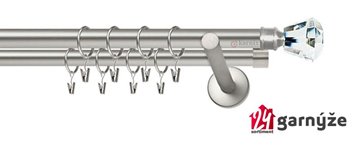 Kovové garnýže dvouřadé 19mm - NEO Clarex crystal chromové