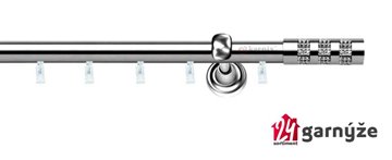 Kovové garnýže jednořadé 19mm - ASPEN LUMINO CRYSTAL nerezové