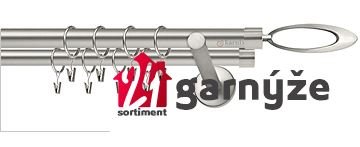 Kovové garnýže dvouřadé 19mm - NEO Mirella chromové