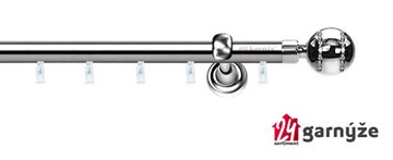 Kovové garnýže jednořadé 19mm - ASPEN PICO CRYSTAL nerezové