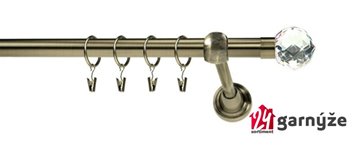 Kovové garnýže jednořadé 19mm - ROMA Beluna crystal mosazné