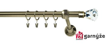 Kovové garnýže jednořadé 19mm - ROMA Clarex crystal mosazné