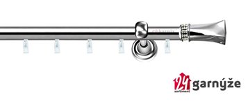 Kovové garnýže jednořadé 19mm - ASPEN SANTIAGO CRYSTAL nerezové
