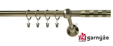 Kovové garnýže jednořadé 19mm - ROMA Etiuda mosazné