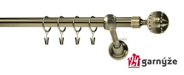 Kovové garnýže jednořadé 19mm - ROMA Pico crystall mosazné