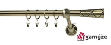 Kovové garnýže jednořadé 19mm - ROMA Pino mosazné