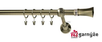 Kovové garnýže jednořadé 19mm - ROMA Santiago crystall mosazné