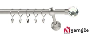 Kovové garnýže jednořadé 19mm - ROMA Beluna crystal chromované