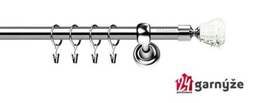 Kovové garnýže jednořadé 19mm - ROMA Clarex crystal nerezové