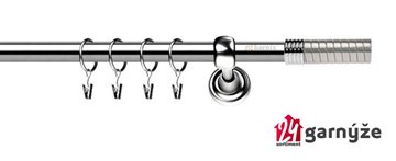 Kovové garnýže jednořadé 19mm - ROMA Optima nerezové