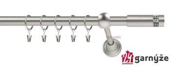 Kovové garnýže jednořadé 19mm - ROMA Ostello crystal nerezové